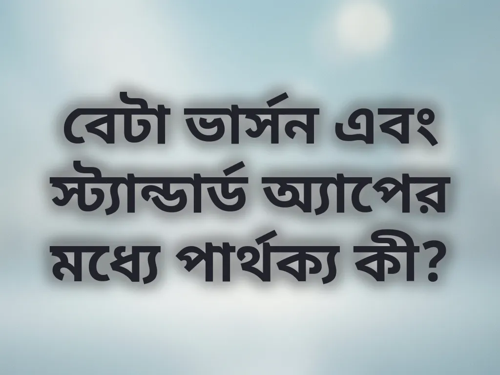 বেটা ভার্সন এবং স্ট্যান্ডার্ড অ্যাপের মধ্যে পার্থক্য কী?